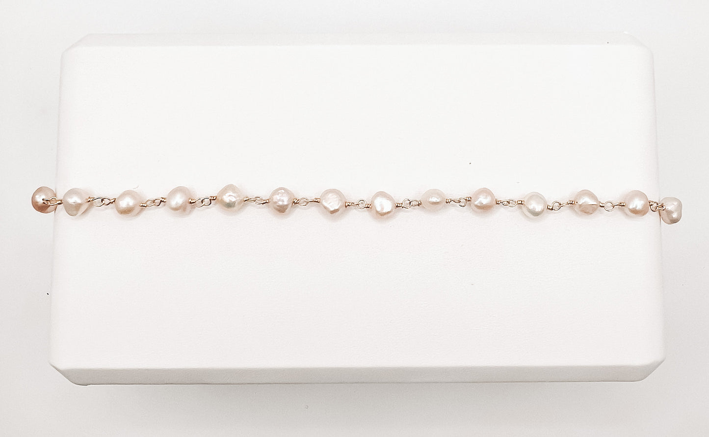 Linked Pink Keshi Pearl Bracelet/Anklet