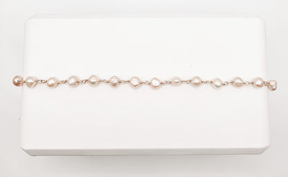 Linked Pink Keshi Pearl Bracelet/Anklet