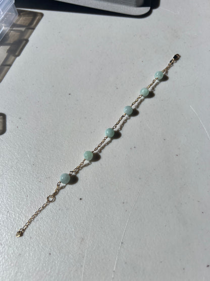 7mm-9mm Green Jade Bracelet/Anklet