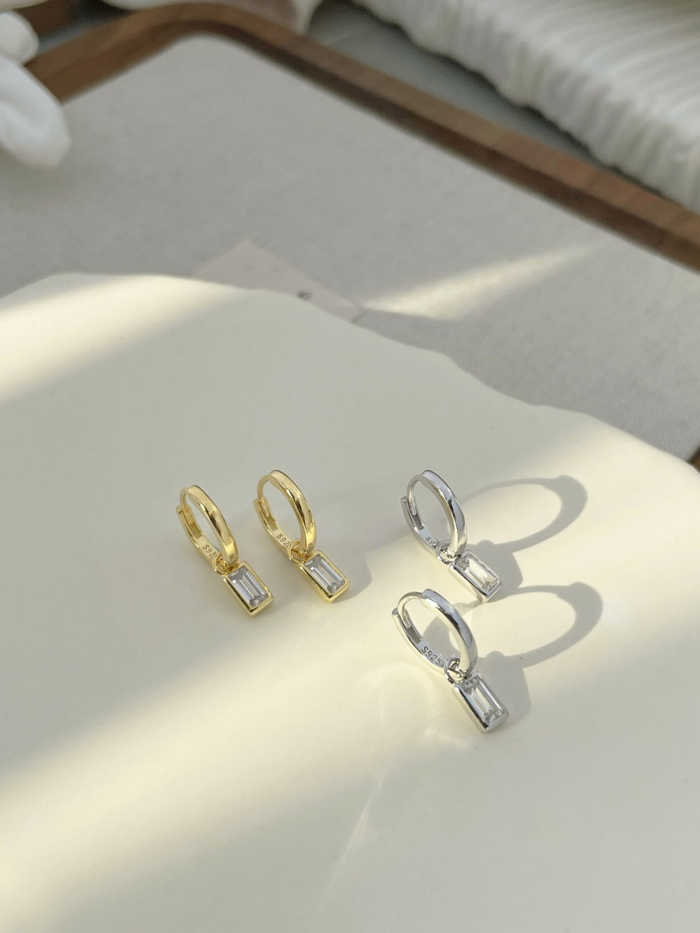 Baguette Drop Earrings by MDH